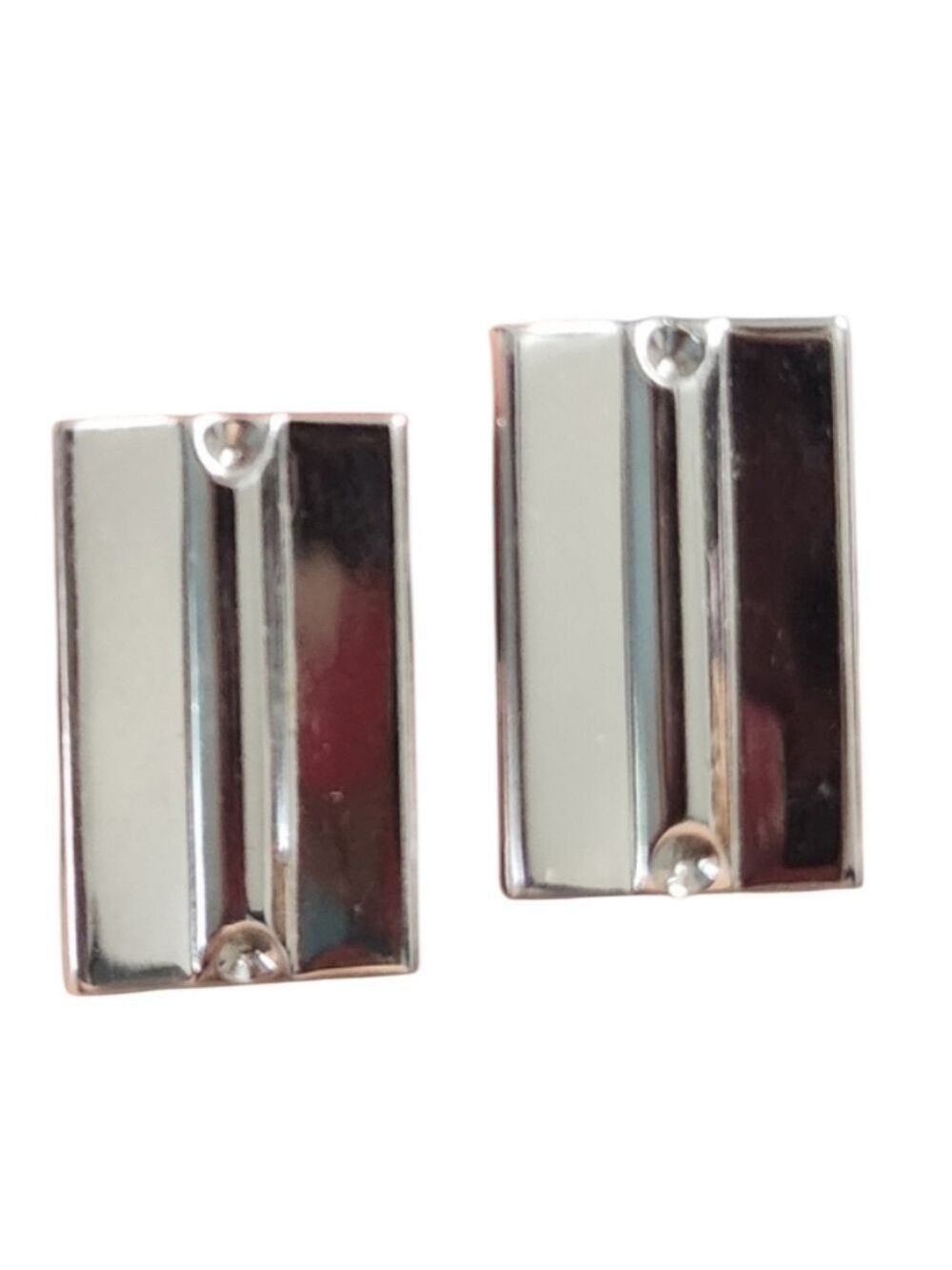 Silvertone Rectangular Cuff Links